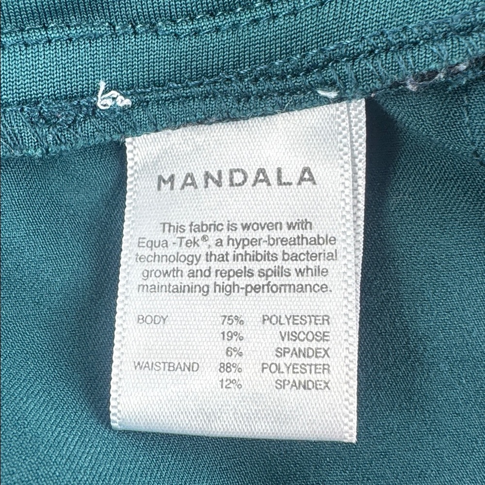 Mandala Teal Drawstring Scrub Pants w/Side Pockets - Picture 4 of 7